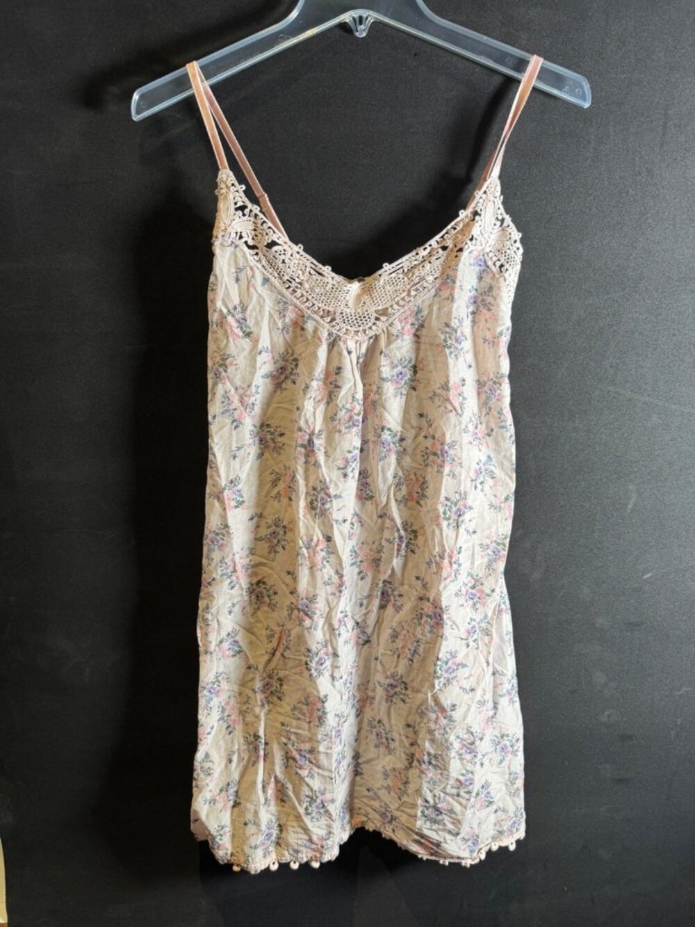 Papinelle Silk Cotton Slip Small Pink Floral Nightie Lingerie Sleepwear Lounge